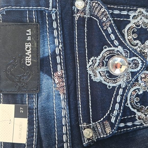 NWT Grace In LA Blue Bootcut Jeans Size 27 - Picture 12 of 12